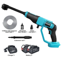 Portable Cordless High Pressure Washer Electric Adjustable Spray Water Gun Cleaner Handheld Washer Gun For Makita 18V Battery