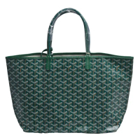【GOYARD 高雅德】經典St. Louis PM防水帆布LOGO購物包(中-綠AMALOUIS-PM01-GREEN)
