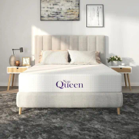 NapQueen 8 Inch Queen Size Mattress, Bamboo Charcoal Memory Foam Mattress, Bed in a Box, White