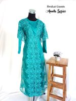 Gamis Tile brukat Melurea Kancing Kombinasi