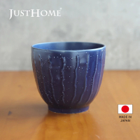 【Just Home】日本製美濃燒線條湯杯450ml 深藍(杯子 陶瓷杯 湯杯)