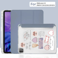 2021 iPad Case For Pro 11 M1 For 2019 2020 10.2 7/8th Generation Cover 2018 iPad 9.7 5/6th Mini 45 Air 4 10.5 10.9 Pencil cases