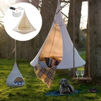 Nordic Style Camping Hammock Foldable Outdoor Garden Hanging Bed Portable Waterproof Swing Chair Single-person Hanging Sofa Bed