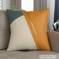 科技布抱枕沙發客廳輕奢橙色靠墊現代橘色靠枕腰枕方枕定制【林之舍】