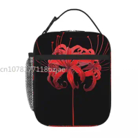 Beautiful Red Spider Lily Lunch Tote Thermal Bag Thermo Food Bag Insulated Lunch Bag