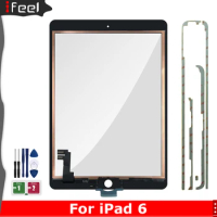 For iPad 6 Air 2 A1566 A1567 9.7" Touch Screen Digitizer LCD Outer Panel Sensor Replacement Gift Frame adhesive