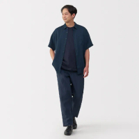 【MUJI 無印良品】男亞麻水洗短袖襯衫(共4色)
