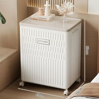 內地直送 - 折疊收納箱可翻蓋大容量收納框滑輪儲物箱多功能可移動折疊收納箱