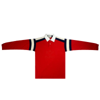 【GUCCI 古馳】棉質寬版品牌標誌POLO長衫(紅色/M)