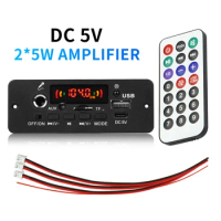 DC 5V Bluetooth 5.0 MP3 Decoder Board 10W Amplifier MP3 Player Support Call Recording 3.5mm USB TF FM for Module Car Speaker