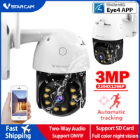 2022 Vstarcam New Dome Wifi Camera 3MP Two way Audio Human Auto Tracking Color Night Vision Auto Motion Track IP Camera Alarm