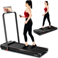 RHYTHM FUN Foldable Treadmill, 300 lb Capacity Walking Pad 2.5HP Treadmill Under Desk, Portable Treadmill for Home and Office, F