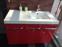 【麗室衛浴】 美國KOHLER NATURA系列 一體成型人造石檯面盆 K-15453T-0 +台製浴櫃