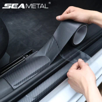 SEAMETAL Carbon Fiber Sticker Car Door Sill Protector Film Auto Door Sill Edge Side Mirror Anti Scratch Tape Waterproof Stickers
