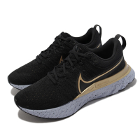 Nike 慢跑鞋 React Infinity Run 女鞋 襪套 輕量 透氣 避震 針織鞋面 路跑 黑 金 CT2423-009