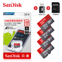 Sandisk A1 Micro SD Card 128GB Class 10 Memory Cards 64GB 256GB Flash Drive Cards 32GB cartao de memoria For Phone + Card Reader