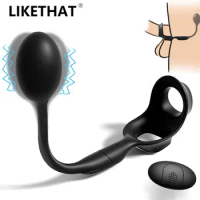 Vibrating Penis Massager Ring Prostate Toy Scrotum Massager Male Chastity Cage Testicle Bondage Anal Vibrator Sex Toys for Men