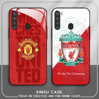 Manchester United F.C., Dành Cho Samsung Galaxy A21Ốp Điện Thoại Kính Cường Lực Câu Lạc Bộ Bóng Đá, 