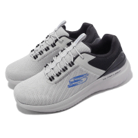 SKECHERS 休閒鞋 Bounder 2 Anako 寬楦 男鞋 灰 黑 套入式 緩衝 記憶鞋墊 運動鞋(232673WLGBK)