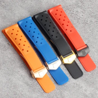 20mm 22mm Rubber Silicone Watch Strap Bracelet Watchband for TAG HEUER MONACO Strap CARRERA Breathable Band Soft Watchband