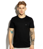 美國百分百【全新真品】Emporio Armani T恤 男 短袖 logo T-shirt EA 素面 黑色 S號 F550