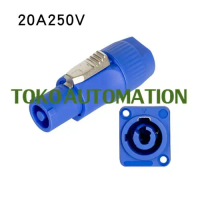 20A 3 Pin AC DC Blue Aviation Power Industrial Beam Light Sound LED Plug Socket SX64