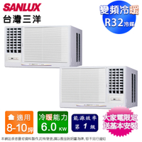 SANLUX台灣三洋8-10坪一級變頻冷暖窗型冷氣 SA-R60VHR/SA-L60VHR~含基本安裝+舊機回收