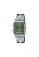 CASIO Vintage Unisex Analog-Digital Watch AQ-230A-3AMQY Silver Stainless Steel Strap