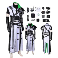Game Fantasy Cloud Strife Cosplay Costume Adult Men Uniform Pants Belt Gloves Outfits Halloween Carnival Role Play Suit