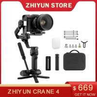 Zhiyun CRANE 4 3-Axis Handheld Gimbal Camera Stabilizer DSLR Camcorder Video Cameras for Nikon Canon