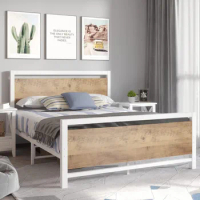 Bed Frame with Headboard and Footboard, Under Bed Storage, Sturdy Metal Support, Easy Assembly, Bed Frame