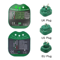 Digital Display Socket Tester Voltage Test RCD 30mA UK US EU Ground Zero Line Plug Polarity Phase Check Detector Voltage Test