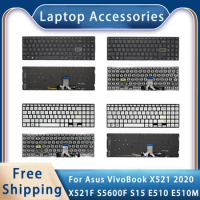 New For Asus VivoBook X521 2020 X521F S5600F S15 E510 E510M Replacemen Laptop Accessories Keyboard With Backlight Silvery Black