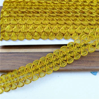 2m Gold Silver Lace Trim Ribbon Curve Lace Fabric Sewing Centipede Braided Lace Wedding Craft DIY Clothes Accessories Decoration