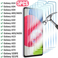 5PCS Tempered Glass for Samsung A53 A32 A23 A52S A03S A02 Screen Protector for Samsung A14 A34 A54 A13 A12 A22 A72 A73 A52 Glass