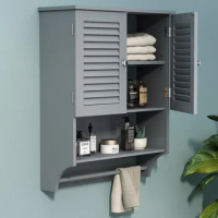 Shelf for Bathroom Storage 2 Doors Over The Toilet Space Saver Storage Cabinet With Large Space Accessories Organizer Accessory