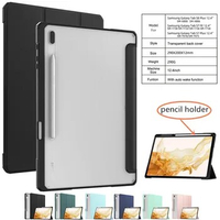 Smart Case For Samsung Galaxy Tab S8 Plus 5G 12.4" 2022 SM-X800 S7 FE S7 Plus T730 T970 magnetic leather TPU shell Pencil Holder