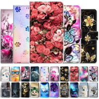 Painted Case For Oppo F19 Pro Plus 5G Capa on For Oppo A16 A11x A9 A5 2020 K10 Fundas Leather Magnetic Stand Phone Wallet Cover