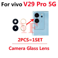 10PCS For vivo V29 Pro 5G Rear Back Cover Camera Glass Lens With Glue Adhesive Repair Parts