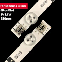 4pcs/set 581mm tv led strip for Samsung 32inch 2011SVS32 SLED 2011SVS32 3228 FHD 10 REV1.0 SAMSUNG 2012SVS32 3228 FHD 10 REV1.6