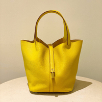 阿義精選Hermes picotin菜籃子 9D 琥珀黃 Amber 22cm TC 金扣