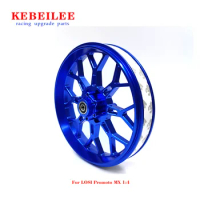 KEBEILEE CNC Aluminum Front Wheel Blue Rocketwheel Design For LOSI Promoto MX 1:4
