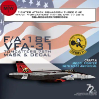 Galaxy G72021 1/72 Scale F/A-18E VFA-31 Tomcatters 75th Mask &amp; Decal for Academy Model Kit