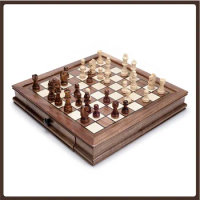 High Quality Table Chess Professional Pieces Wood Tournament Chess Set Wooden Chess Board Schaakbord Entertainment Table Game