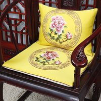 中式刺繡坐墊餐椅墊紅木沙發墊羅漢床實木圈椅太師椅防滑墊