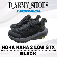 Sepatu Hiking Pria HOKA Kaha GTX Goretex Low 2 Full Black Casual