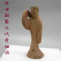 Antique Chinease Han Dynasty pottery beautiful dancing ladies statue /sculpture,Handicrafts,Free shipping