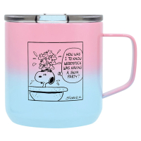 【大西賢製販】SNOOPY史努比 保溫保冷不鏽鋼馬克杯 350ml 漫畫 粉藍(餐具雜貨)(保溫杯)