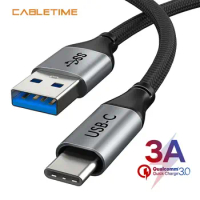 CABLETIME USB Type C Cable Sync and Fast Charger 3A for Huawei mate 20 P30 Pro Xiaomi mi 6 8 9 Tablet Macbook N219