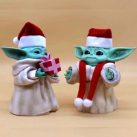 Christmas New Disney 13cm Yoda Figure Grogu Action Figure Toys Baby Yoda Star Wars Anime Plush Doll Christmas Gifts For Children
